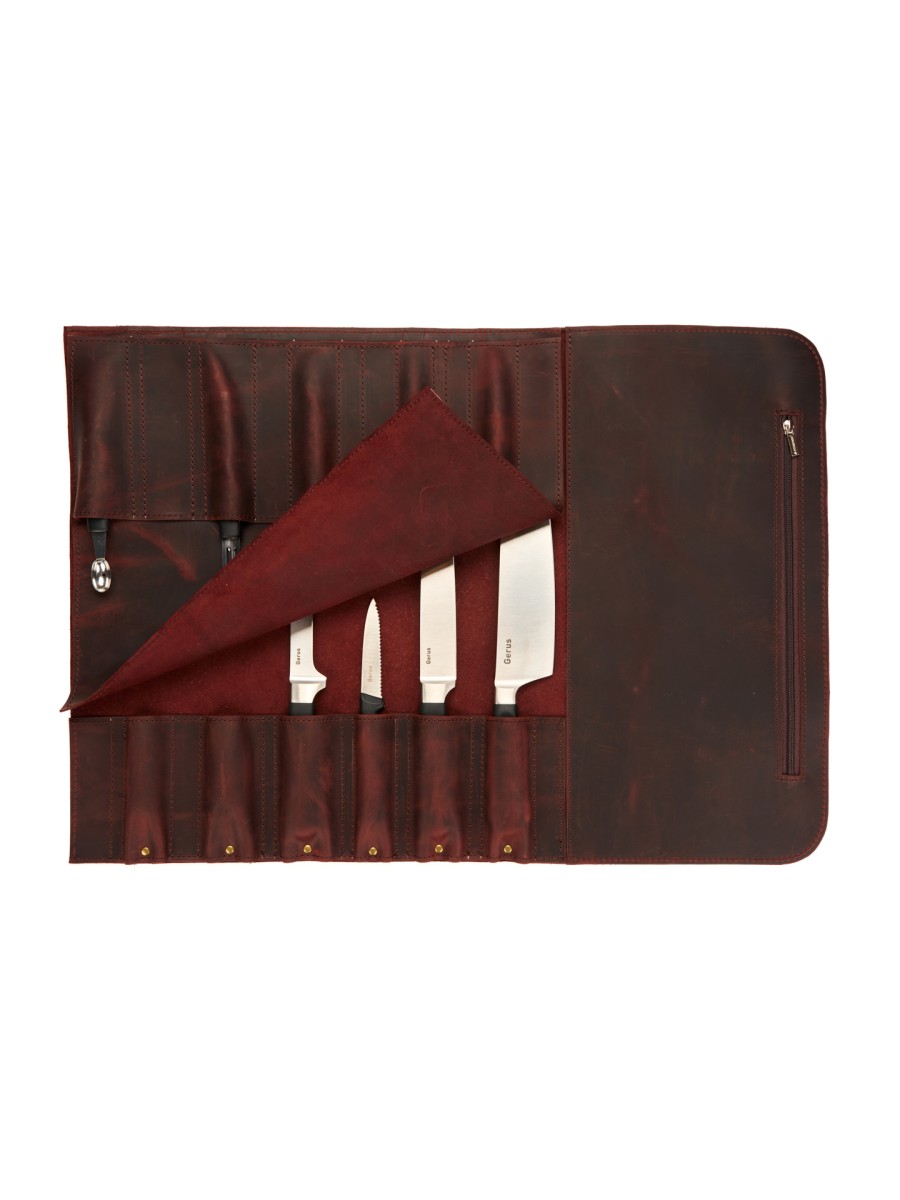 ROLL-LR759 - КОЖАНАЯ СУМКА СКРУТКА ДЛЯ НОЖЕЙ