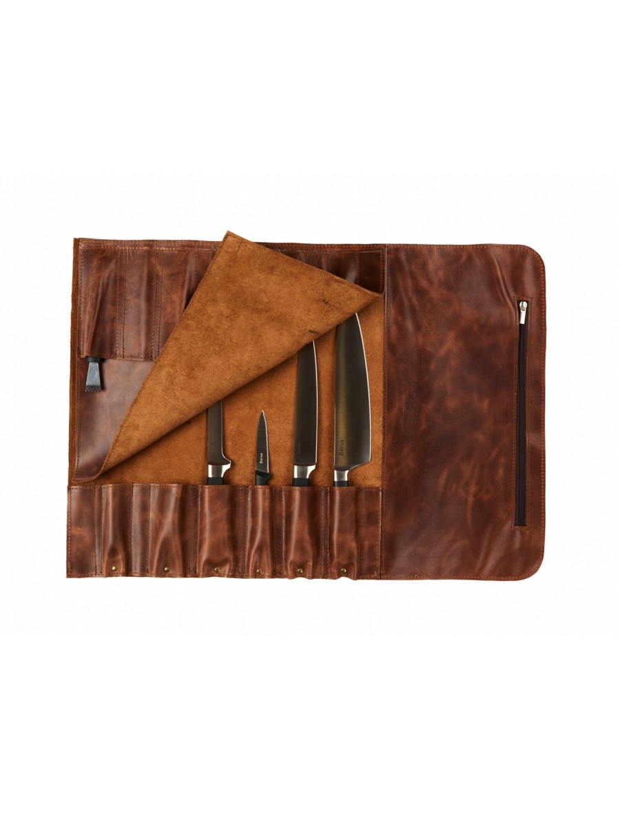 ROLL-LR760 - КОЖАНАЯ СУМКА СКРУТКА ДЛЯ НОЖЕЙ