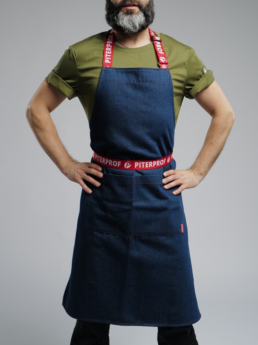 F1J-ФАРТУК ПОВАРСКОЙ ИЗ ДЖИНСЫ