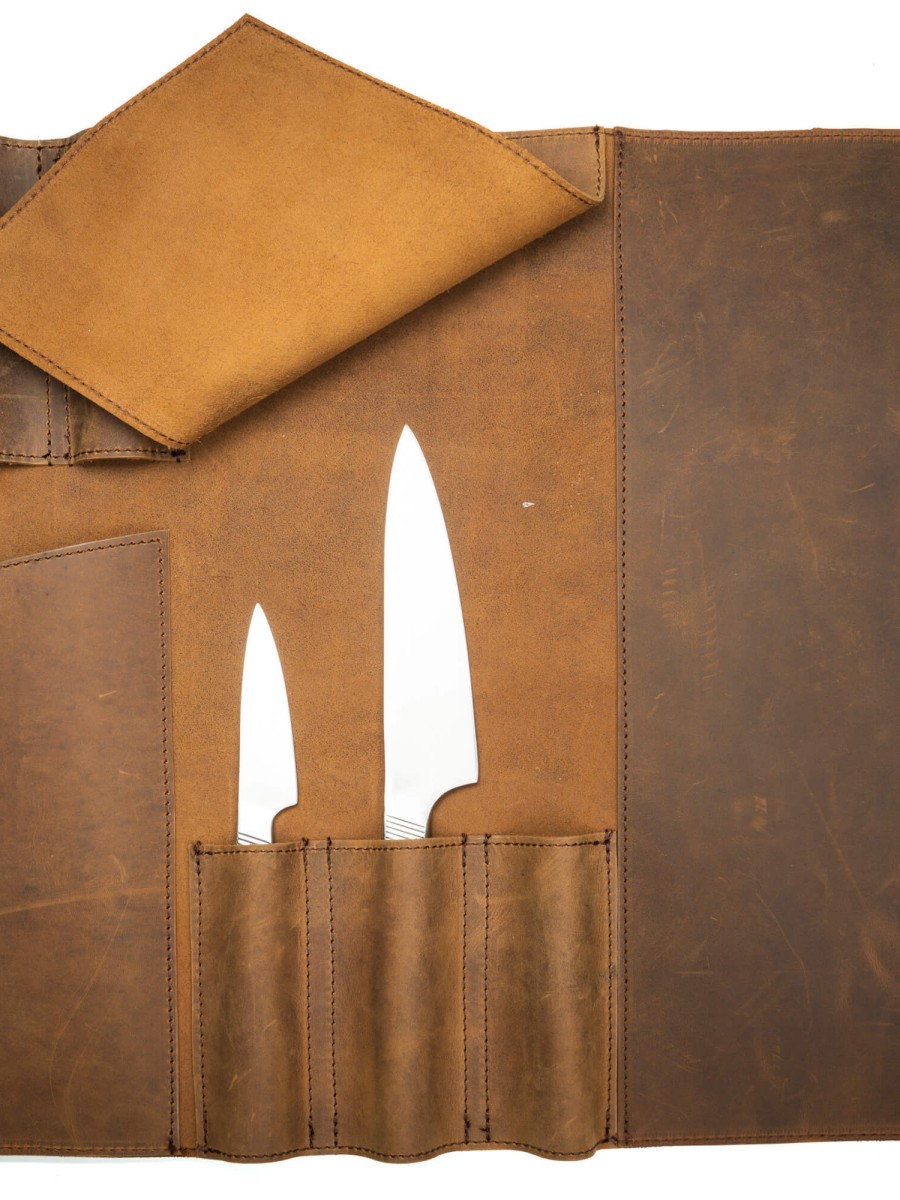 ROLL-LR559 - КОЖАНАЯ СУМКА СКРУТКА ДЛЯ НОЖЕЙ